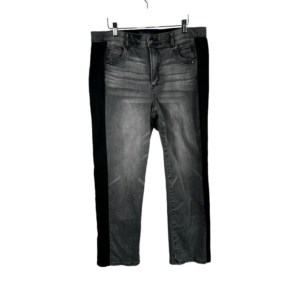 Democracy "Ab" Solution Grey Charcoal Straight Ankle Jeans High Rise Womens 16